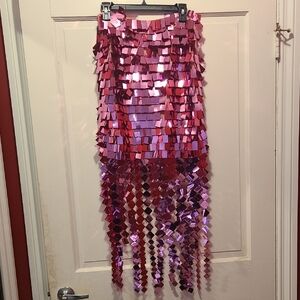 Jonathan Simkhai Fuchsia Sequin Fringe Skirt